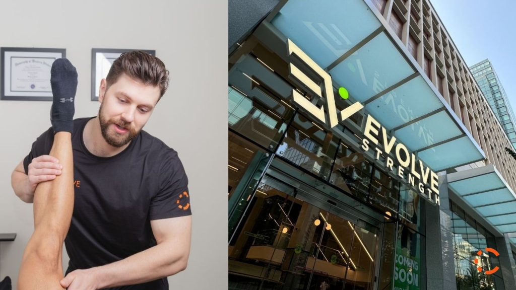 Couve Health Opens New Location in Downtown Vancouver - Blog featured image featuring Dr Nicholas Russell, and the exterior of Evolve Strength in Vancouver, Couve's new location.