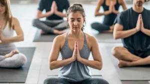 Woman in a yoga class