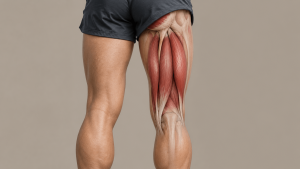 Anatomical view of the hamstring muscles for a blog about hamstring exercises